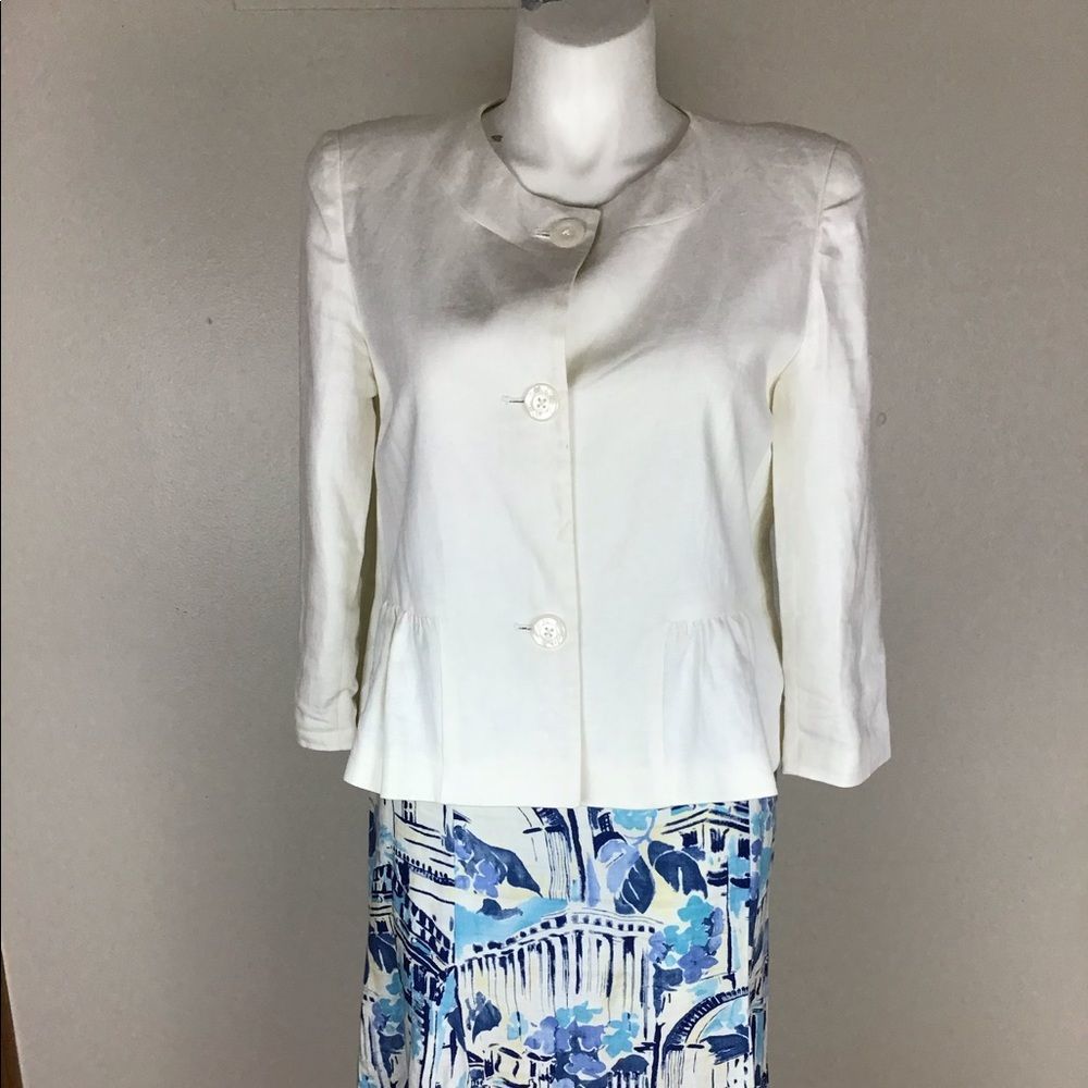 Worthington white linen jacket size 14.